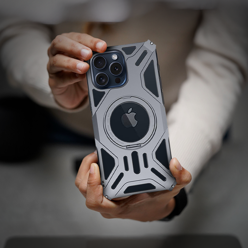 Frameless Armor Stand Aluminium iPhone Case – Dragon | Magnetic Rotating Kickstand Cover - Image 4