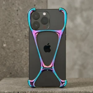 Stylish frameless multicolor metal bumper iPhone case Zurich with rainbow aluminum frame and open back design protecting corners and camera