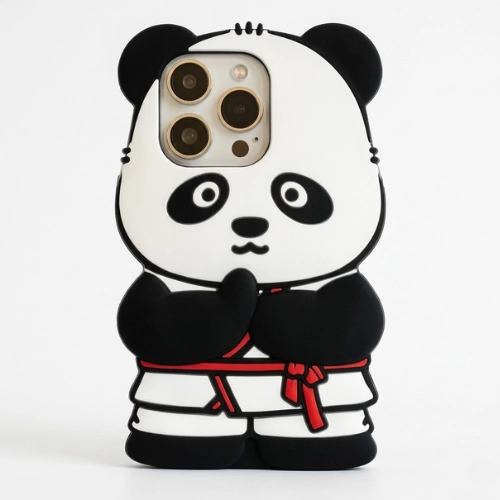 3D cute panda cartoon iPhone case, waterproof shockproof silicone protective cover