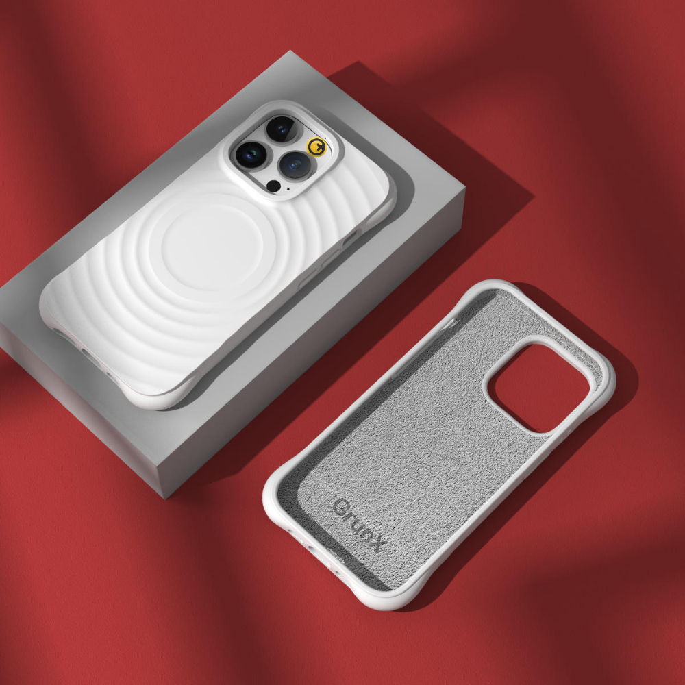 3D Wave Pattern White Liquid Silicone iPhone Case – Snow (Slim, Shockproof & Soft Touch) - Image 6