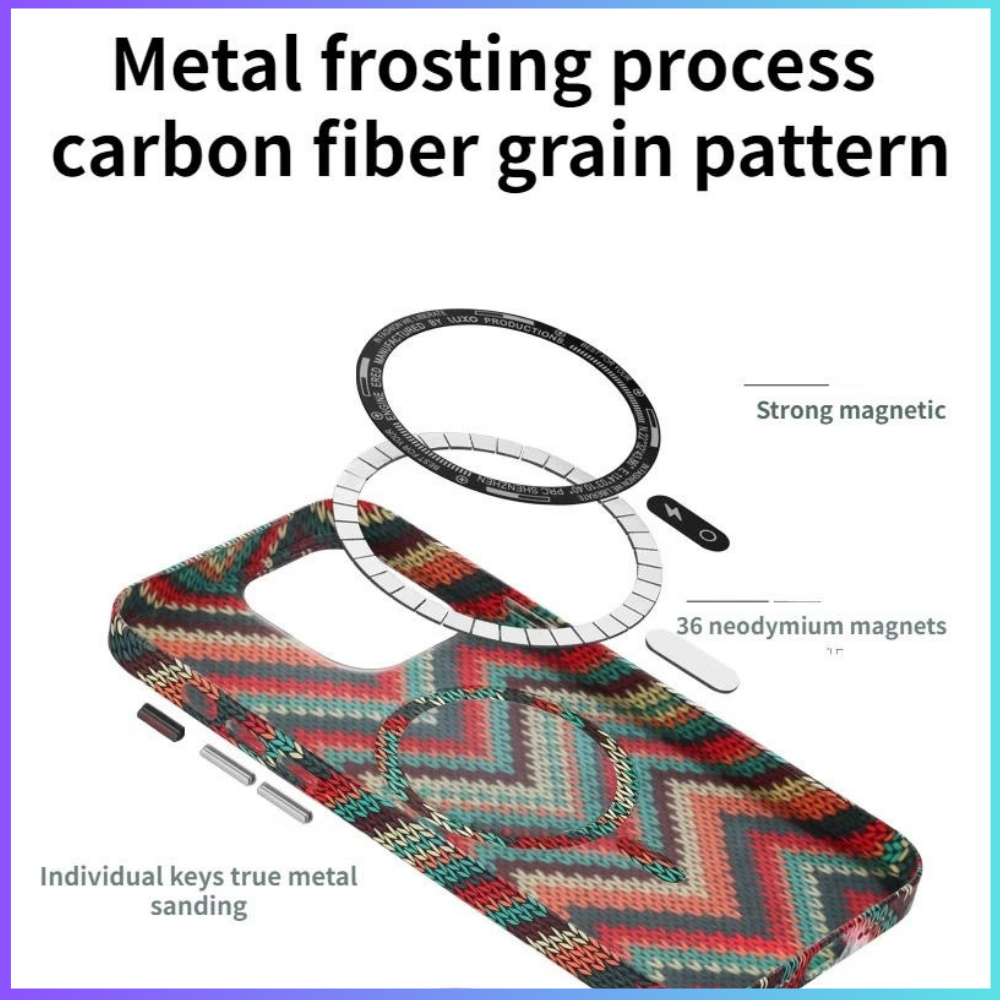 Night Light Magnetic Carbon Fiber iPhone Case – MagSafe Glow Shockproof Cover – Blue – Award - Image 7