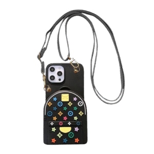 A person displays a star-patterned phone case, showcasing the product available at Aqvica