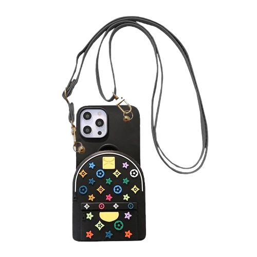 A person displays a star-patterned phone case, showcasing the product available at Aqvica