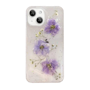 Case and Cover iPhone 16, 16 Plus, 16 Pro, 16 Pro Max Purple Back View Blossoms Aqvica in India