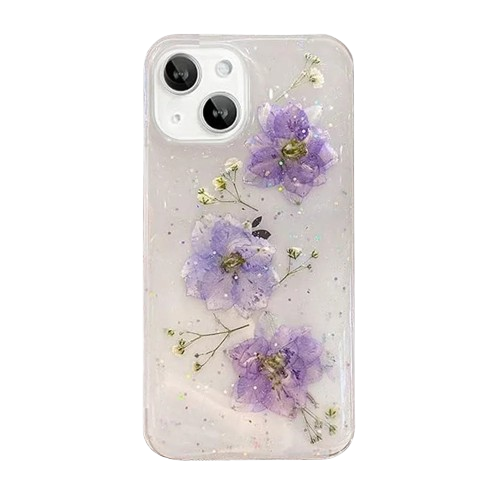 Case and Cover iPhone 16, 16 Plus, 16 Pro, 16 Pro Max Purple Back View Blossoms Aqvica in India