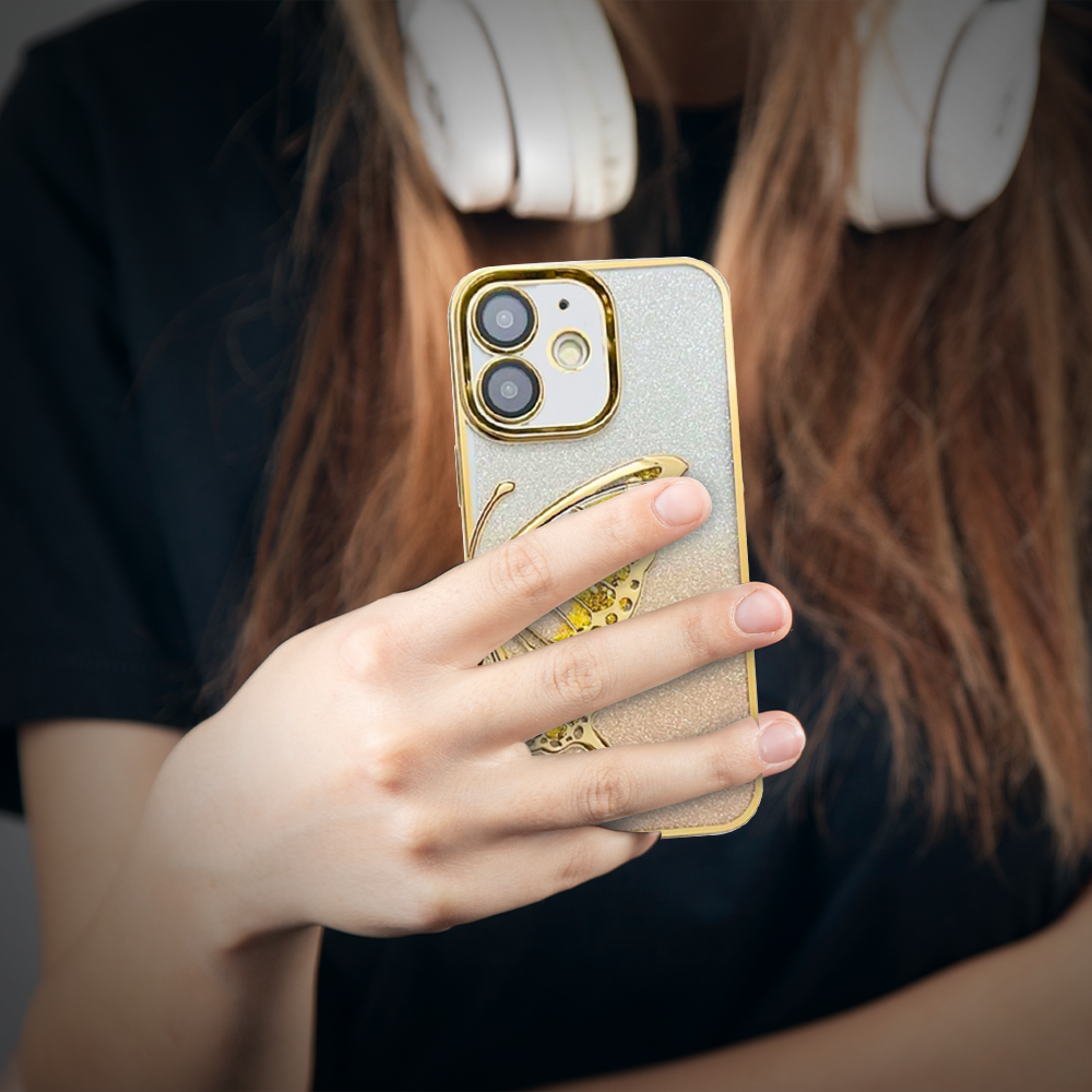 3D Butterfly Quicksand iPhone Case – Liquid Glitter Shockproof Stylish Cover - Image 4