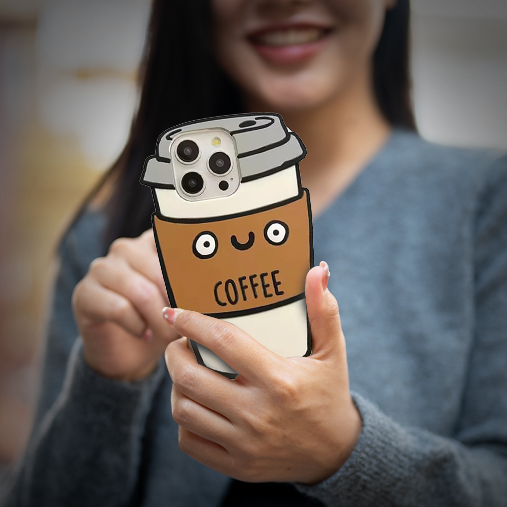 3D Coffee Cup Waterproof iPhone Case – Trendy Silicone Shockproof Cover - Image 6