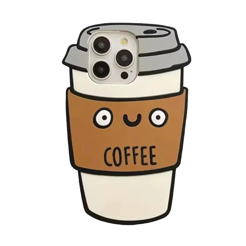 3D Coffee Cup Waterproof iPhone Case – Trendy Silicone Shockproof Cover - Image 2