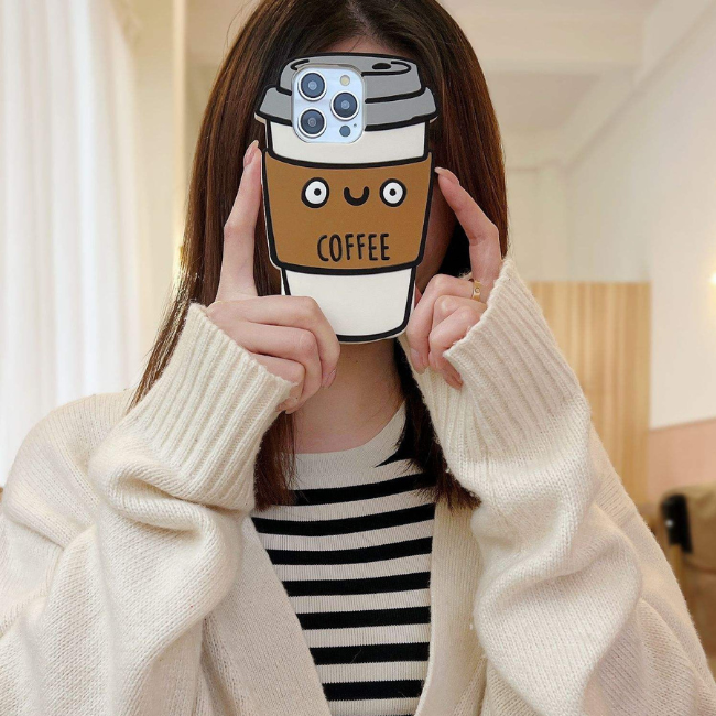 3D Coffee Cup Waterproof iPhone Case – Trendy Silicone Shockproof Cover - Image 8