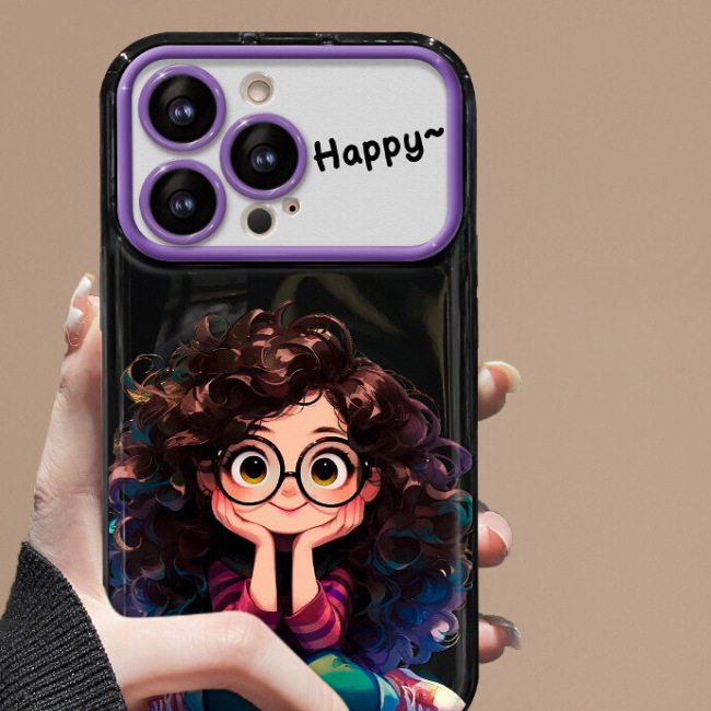 Cute Curly Hair Shockproof Pink iPhone Case – Zoya - Image 5