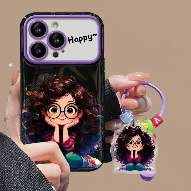 Cute Curly Hair Shockproof Pink iPhone Case – Zoya - Image 6