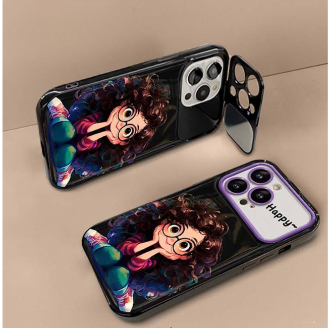 Cute Curly Hair Shockproof Pink iPhone Case – Zoya - Image 3