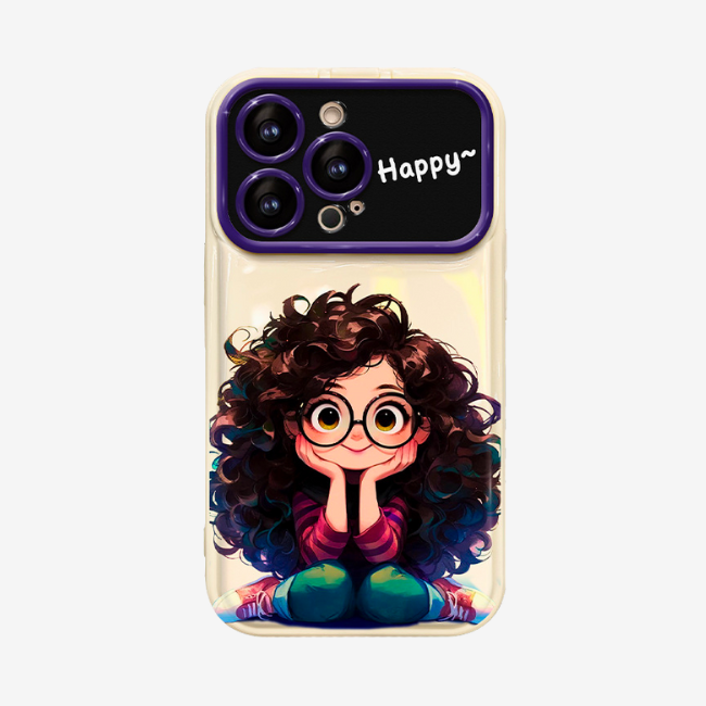 Cute Curly Hair Shockproof Pink iPhone Case – Zoya - Image 4