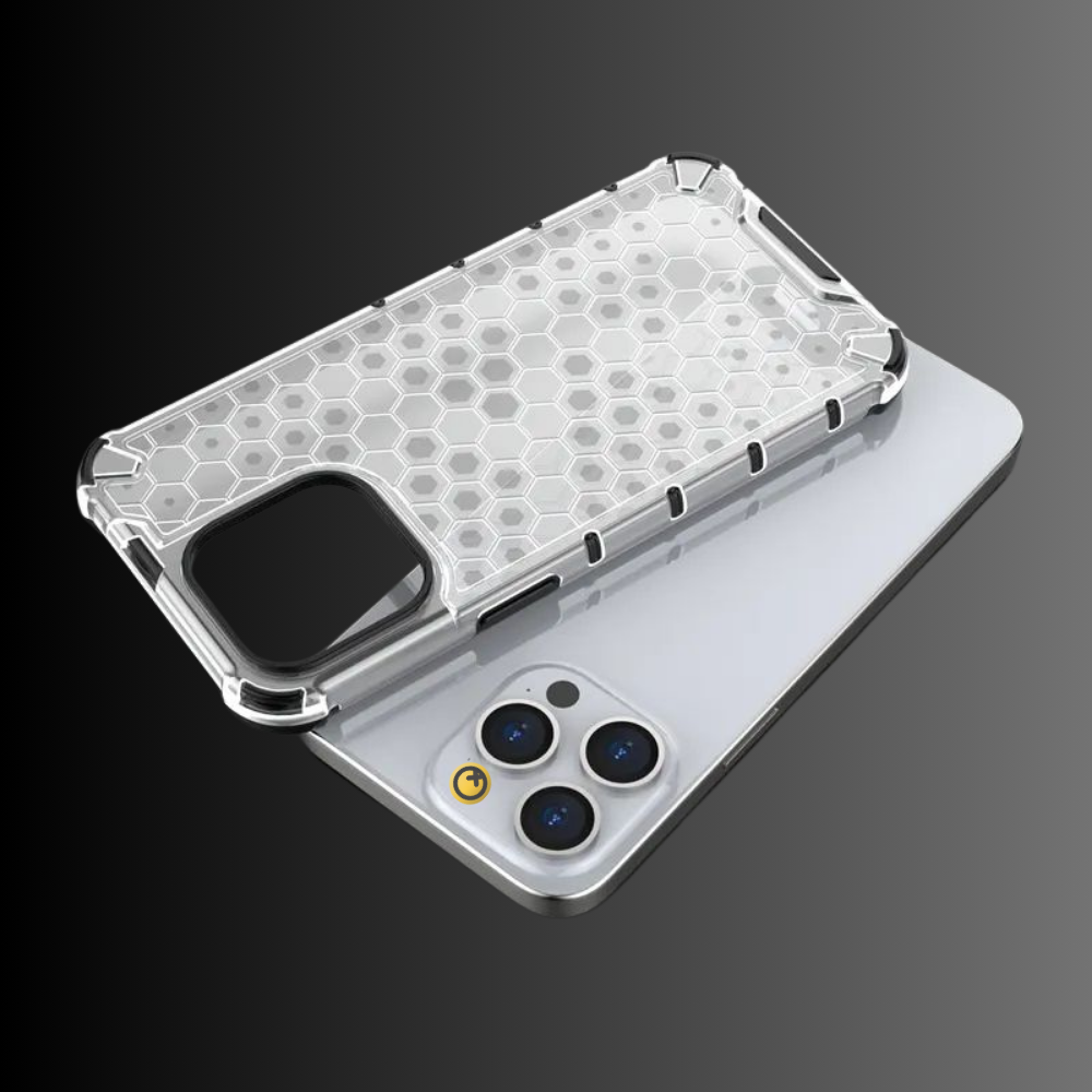 Translucent Honeycomb Shockproof iPhone Case – Slim Armor Clear Protective Cover – Honeycom - Image 11