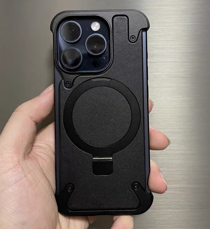 Leather MagSafe Stand iPhone Case – Black Milan (Premium Bezel-Less Protective Cover) - Image 7