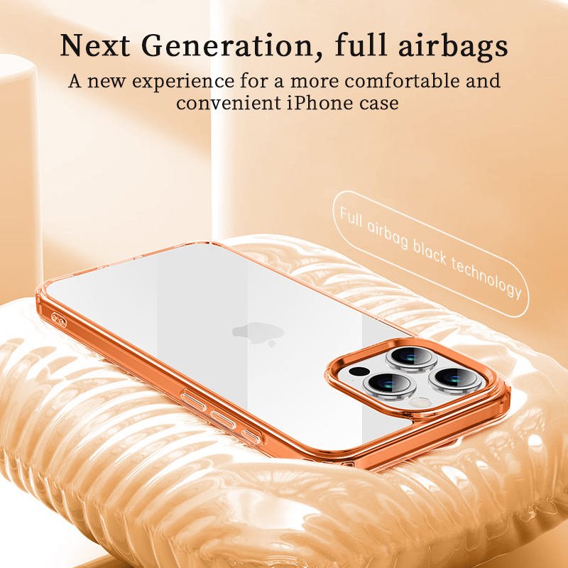 Full Airbag Shockproof iPhone Case with Clear Back & Drop Protection – Orange Lotus - Image 11