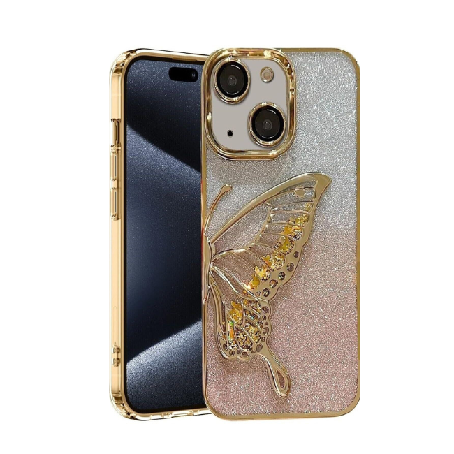 3D Butterfly Quicksand iPhone Case – Liquid Glitter Shockproof Stylish Cover - Image 9