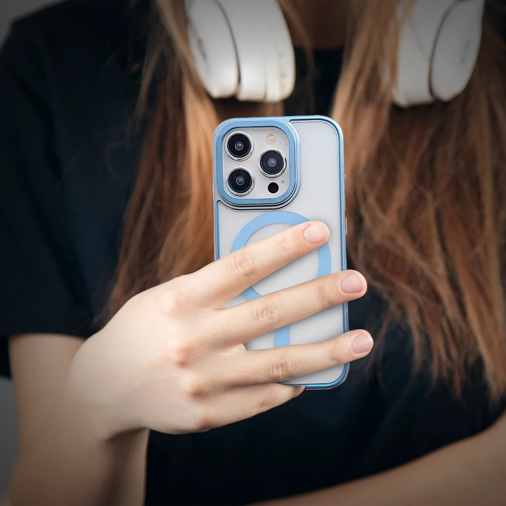 Airbag Shockproof iPhone Case with Drop Protection & Clear Back – Blue – Rio - Image 3