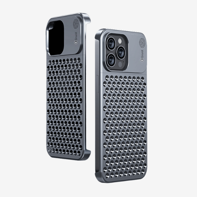 Luxury Rimless Aluminum Fragrance Silver iPhone Case – Tesla - Image 3