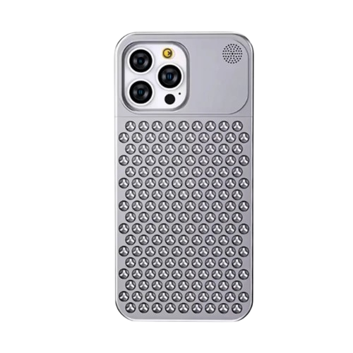 Luxury Aluminium Fragrance iPhone Case – Shockproof Metal Cover with Cooling Design (Tesla) - Image 2