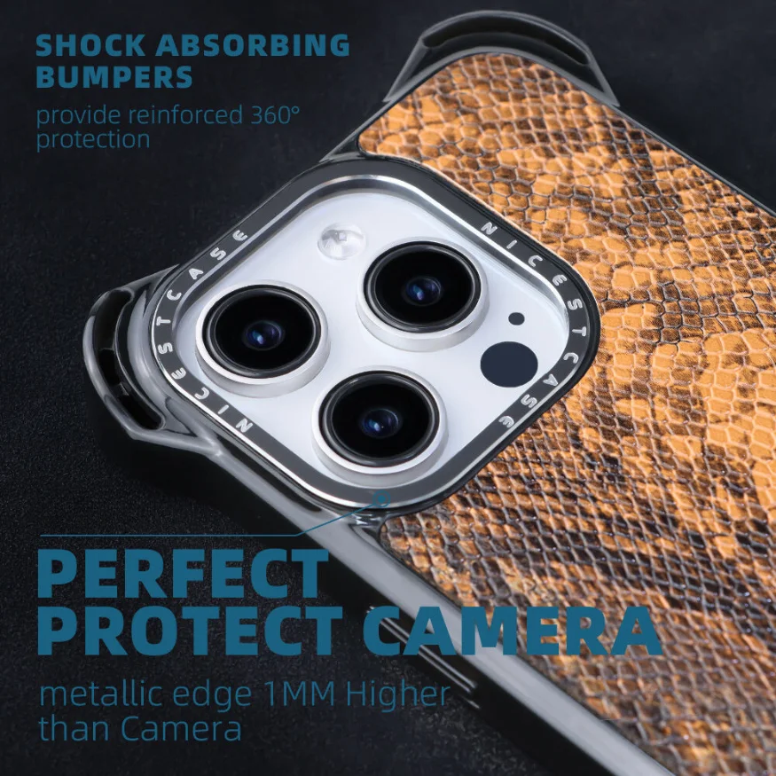 Shockproof Leather iPhone Case with Reinforced Corners & Metal Camera Frame – Tiger - Image 8