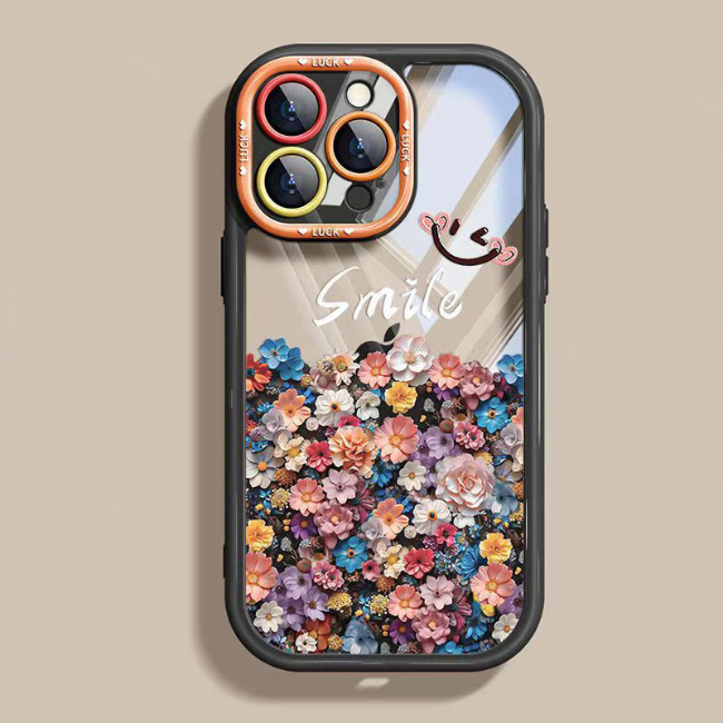 Shockproof Flower Pattern Glitter iPhone Case – Stylish Floral Protective Cover - Image 4