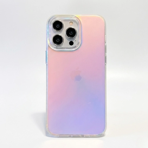 Holographic iridescent iPhone 14 Pro Max case with aurora gradient effect – transparent shockproof cover India