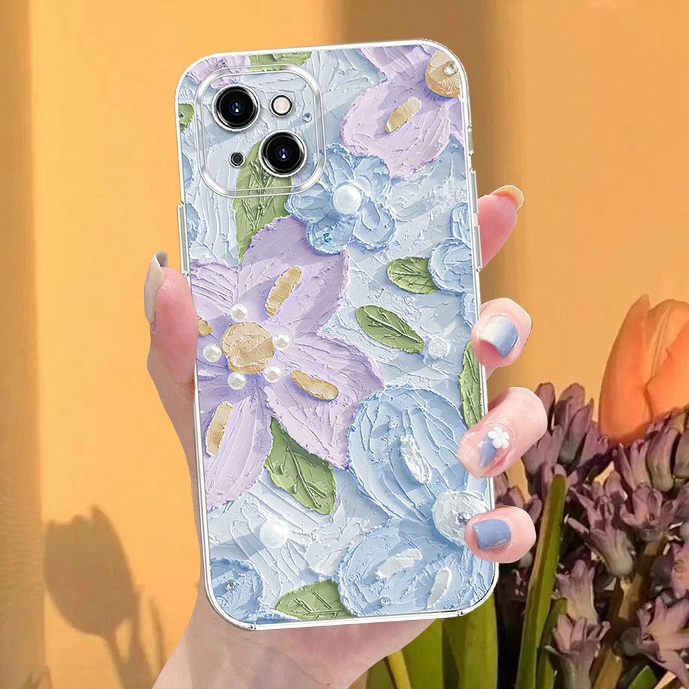Protective Oil Painting Floral Purple iPhone Case – Tulip - Image 9