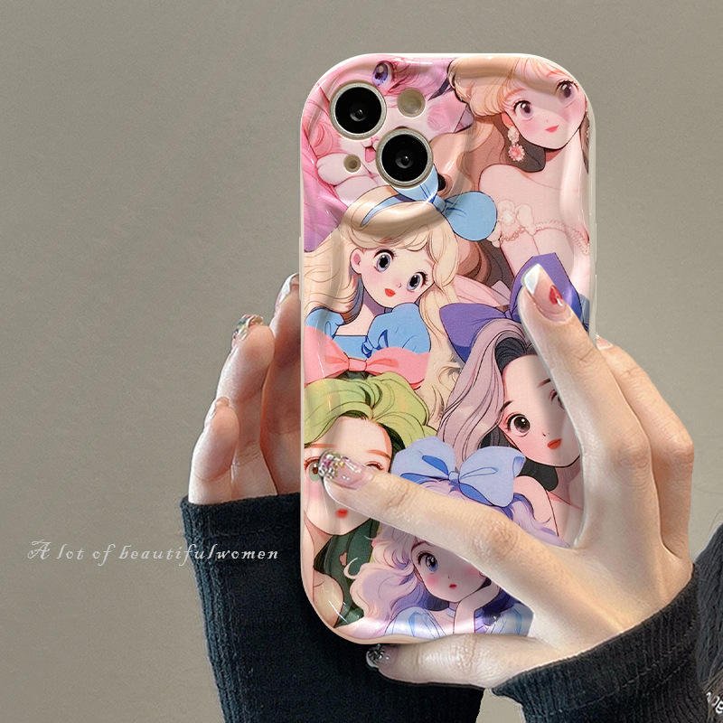 Elegant Women Wave Print White iPhone Case – Alia - Image 5