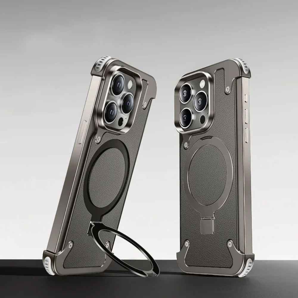 Leather MagSafe Stand iPhone Case – Black Milan (Premium Bezel-Less Protective Cover) - Image 9