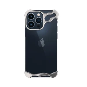 Arc Titanium black bumper iPhone case Alien design with metallic frame and camera protection
