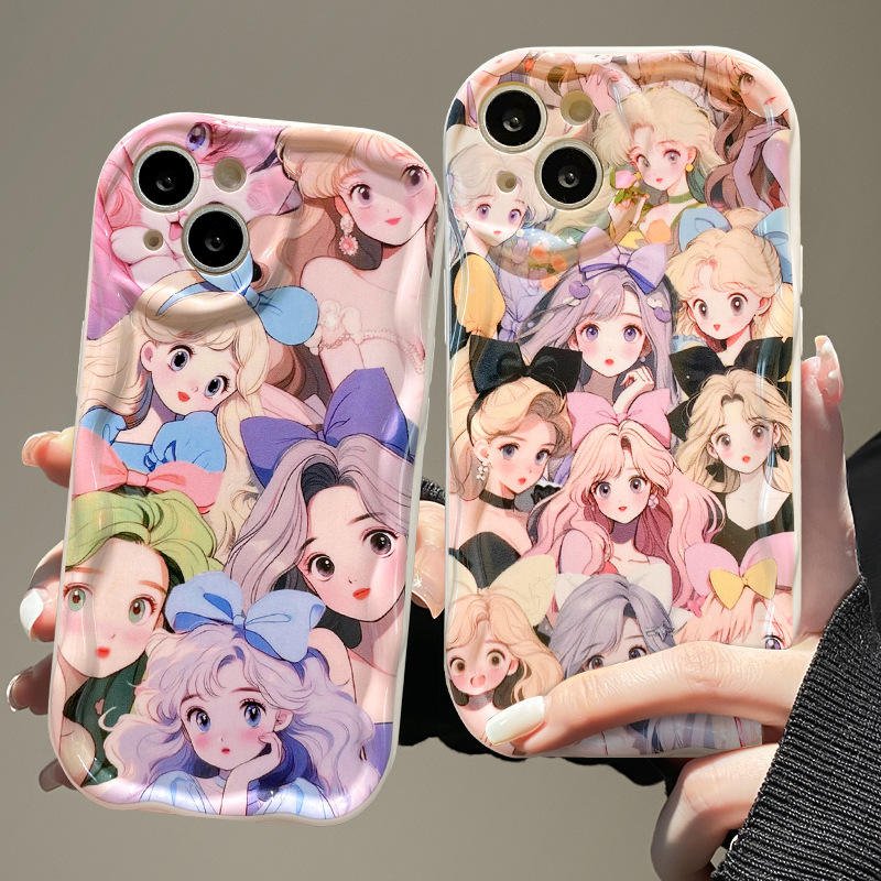 Elegant Women Wave Print White iPhone Case – Alia - Image 3