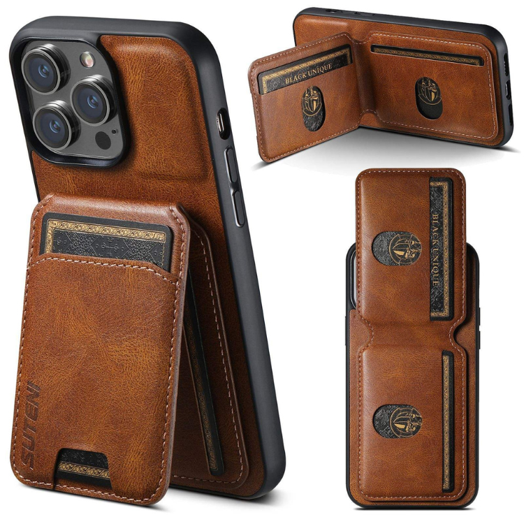 Premium Leather Wallet Cardholder Brown iPhone Case – Rush - Image 5
