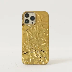 Premium Gold Shine iPhone Case – Luxury Slim Shockproof Cover (Goldie), glossy metallic gold textured iPhone case with sleek slim design for stylish and durable phone protection